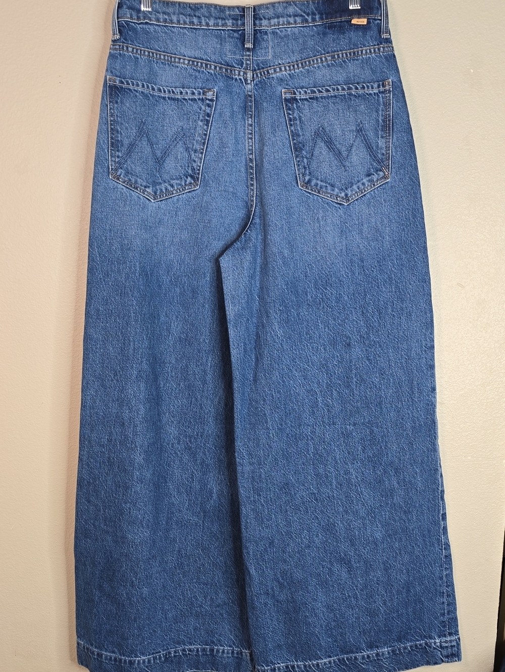 MOTHER  Superior The Headliner Sneak Denim Jeans  Green Thumb Size 32 - Picture 5 of 9